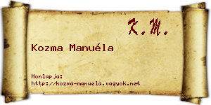 Kozma Manuéla névjegykártya